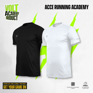 VOLT Acce 004 Running Academy White เสื้อวิ่ง เสื้อกีฬา ออกกำลังกาย สีขาว ผ้าเบา แห้งไว ระบายอากาศ