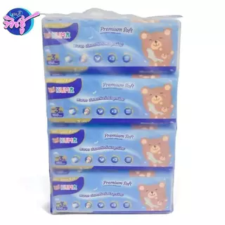 [แพค] KUMA Premium Soft กระดาษทิชชู่เช็ดหน้า พรีเมี่ยม ซอฟท์ คุมะ แพค 4ห่อ บรรจุห่อ 150แผ่น หนา3ชั้น