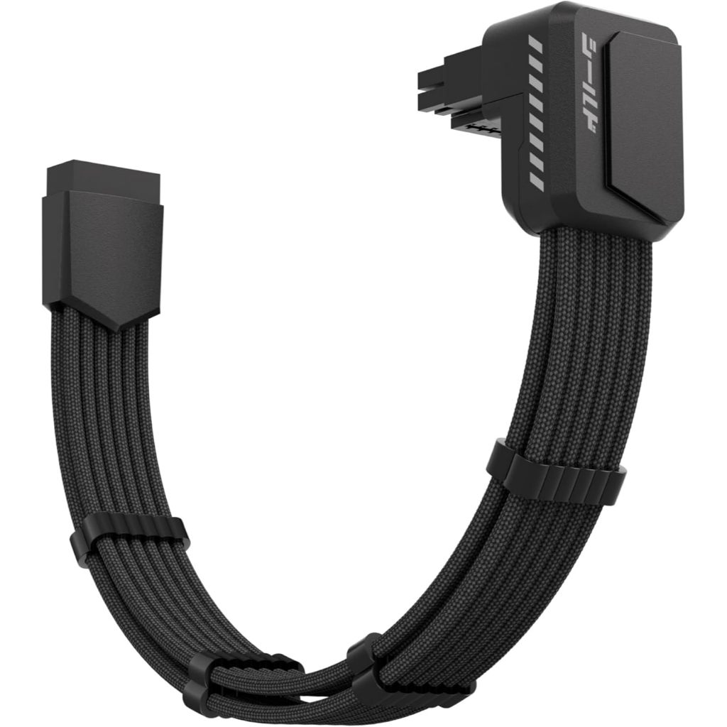 EZDIY-FAB (สายต่อไฟการ์ดจอ) Shield PCIE 5.1 GPU Extension Cable with 90 Degree 12V-2x6 Angle Adapter