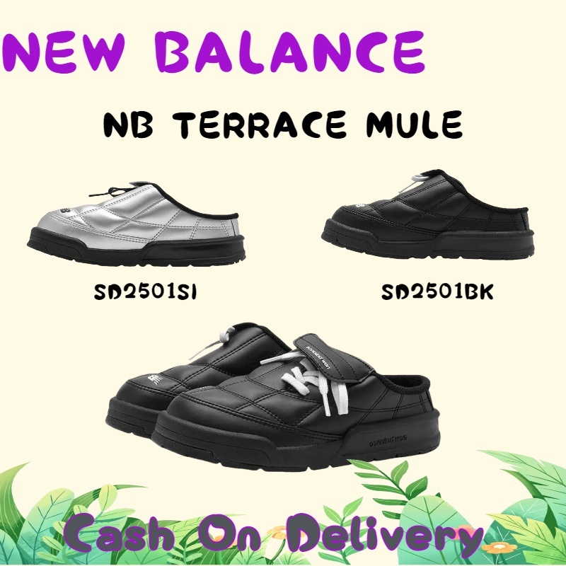 【100% แท้ นิวบาลานซ์】new balance terrace mule รองเท้าแตะลำลอง silver SD2501BK