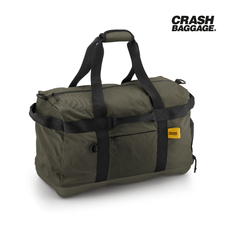 CRASH BAGGAGE กระเป๋าถือ รุ่น HARD WEEKENDER สีเขียมเข้ม