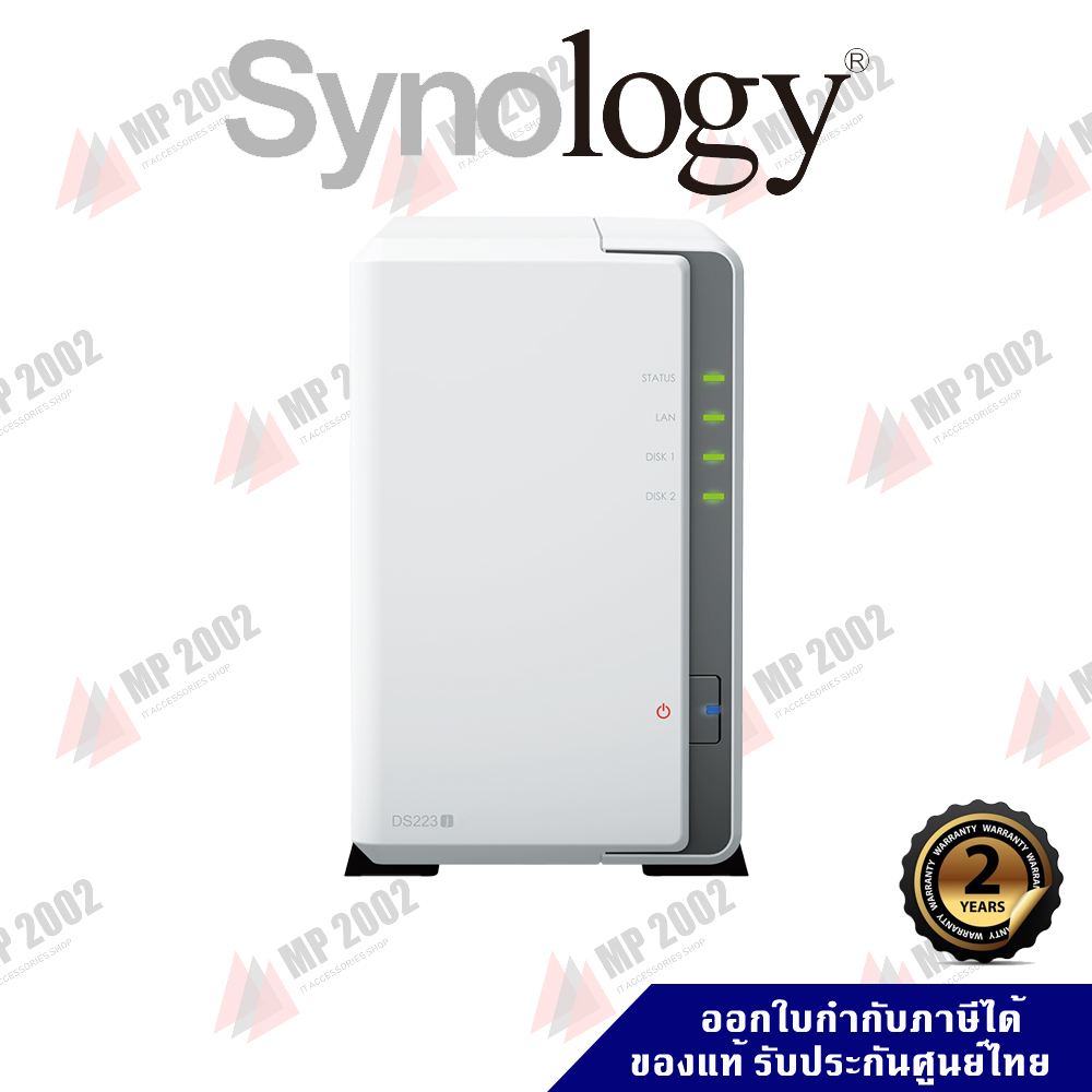 NAS SYNOLOGY (SNG-DS223j) 2Bay 4core1.7GHz Ram1GB 2xUSB3.2 1Lan ประกันศูนย์ 2 ปี