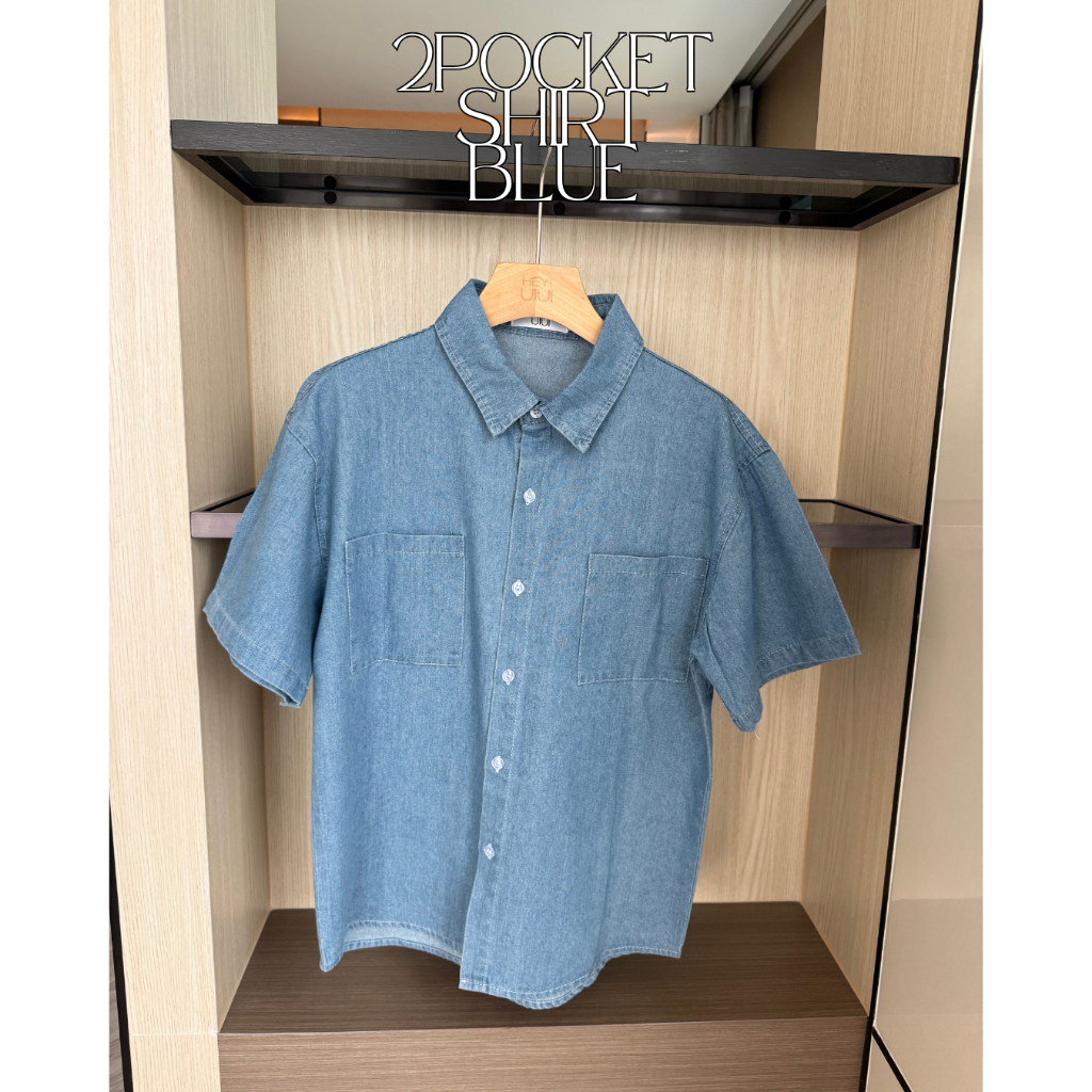 UIUI | 2POCKET DENIM SHIRT เสื้อเชิ้ตกระดุม กระเป๋าหน้า รูปที่ 4