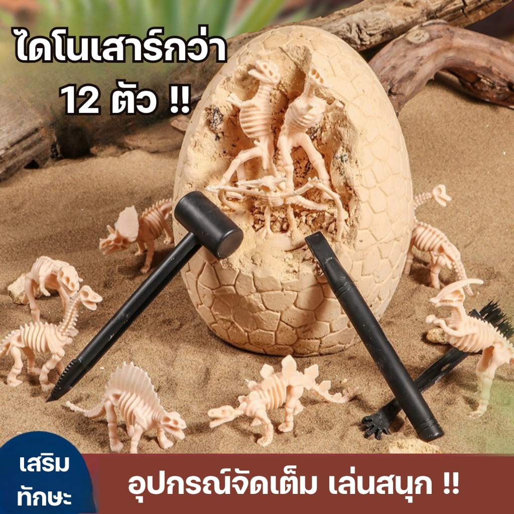 📌พร้อมส่งด่วนจากกรุงเทพ📌 ไข่ไดโนเสาร์ยักษ์พร้อมอุปกรณ์ขุด ของเล่นขุดฟอสซิล ของเล่นเสริมทักษะ