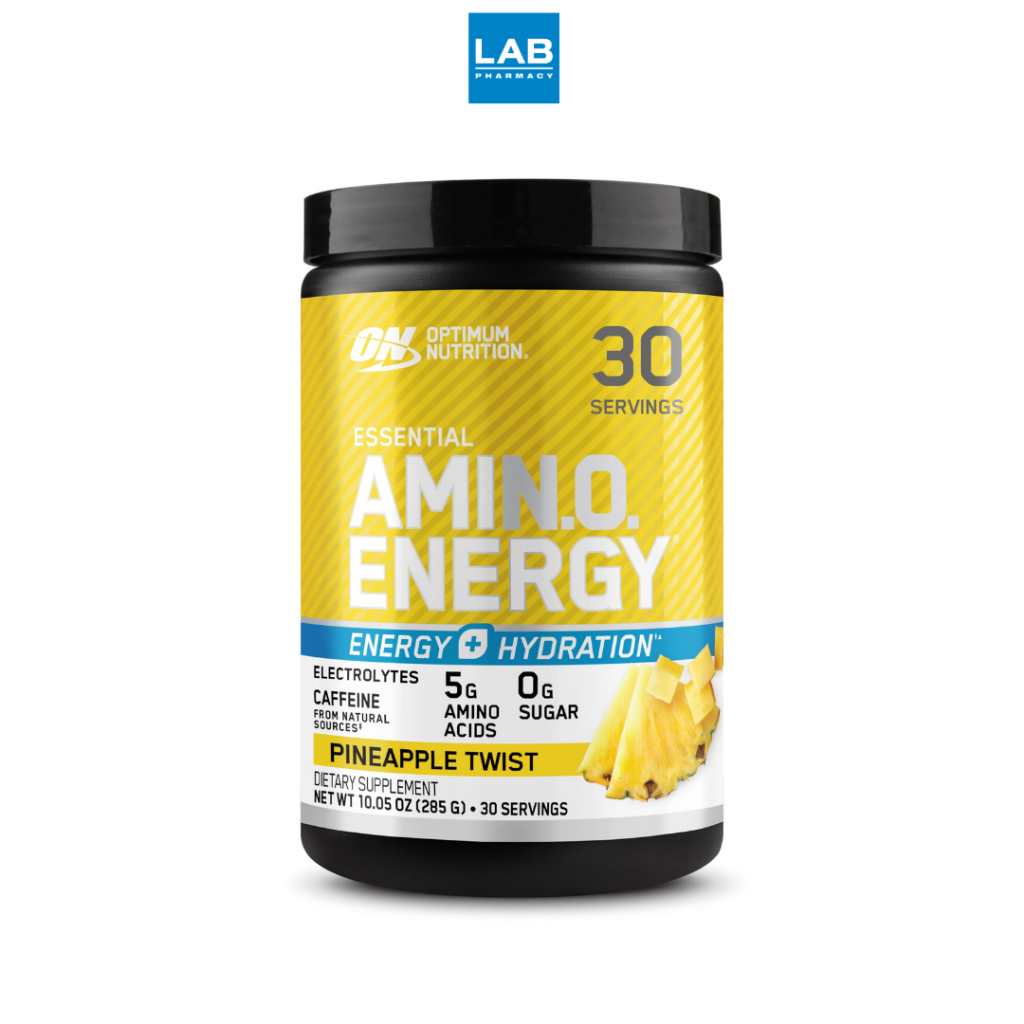 Optimum Nutrition Amino Energy Pineapple Flavor 285 g. ออน อะมิโน เอเนอจี รสสับปะรด 285 กรัม กรดอะมิโนชนิดผง เติมความสดช