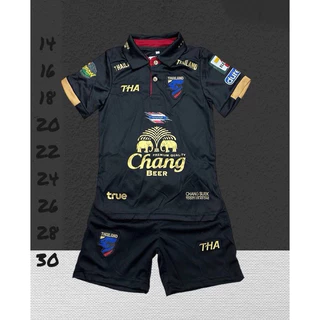 ชุดกีฬาชุดบอลเด็กคอปกสีผืนสีสดใสเด็กหญิงชายใส่ได้