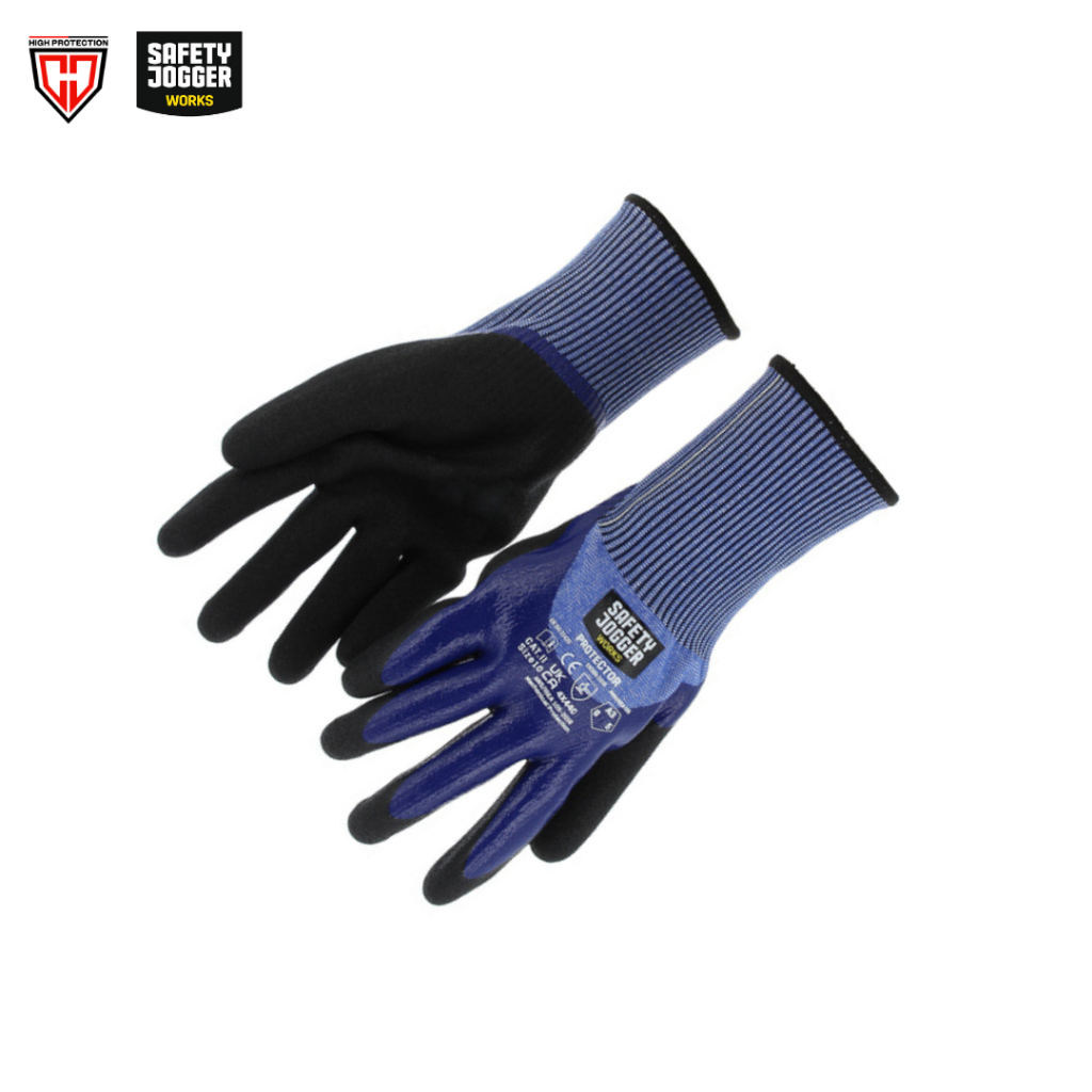 ถุงมือกันบาด ถุงมือนิรภัย เคลือบยางไนไตร แบรนด์ SAFETY JOGGER รุ่น PROTECTOR