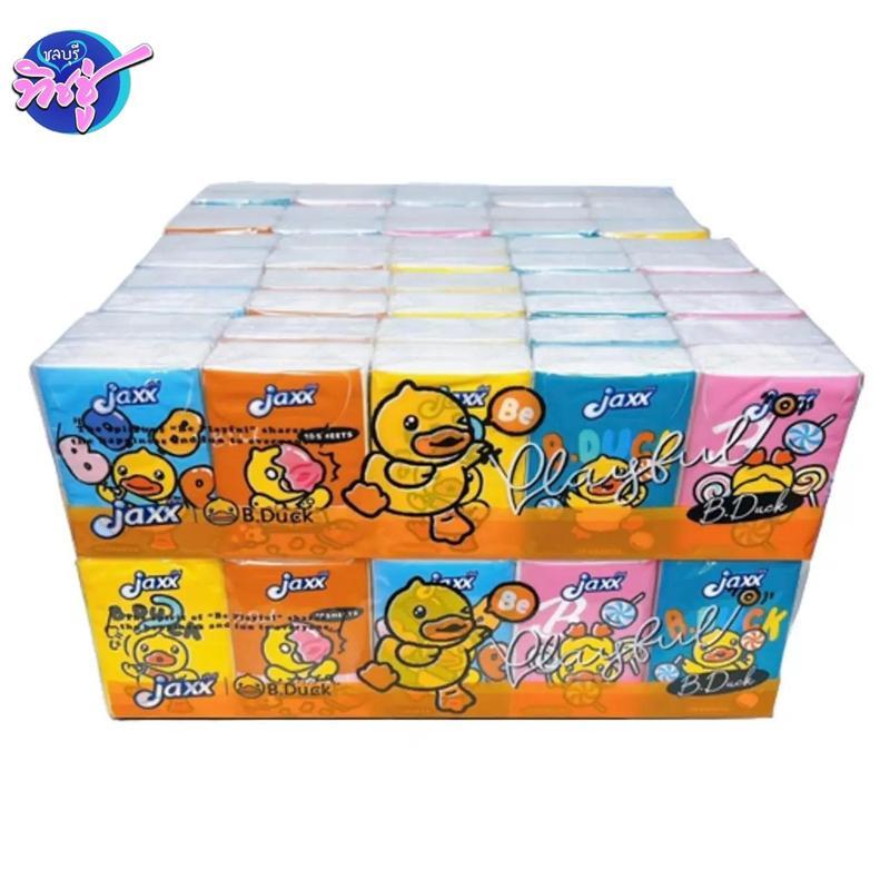 [เซท 10 แพค] Jaxx B. Duck แจ็กซ์ เป็ด กระดาษทิชชู่เช็ดหน้าพกพา หนา3ชั้น ห่อ10แผ่น