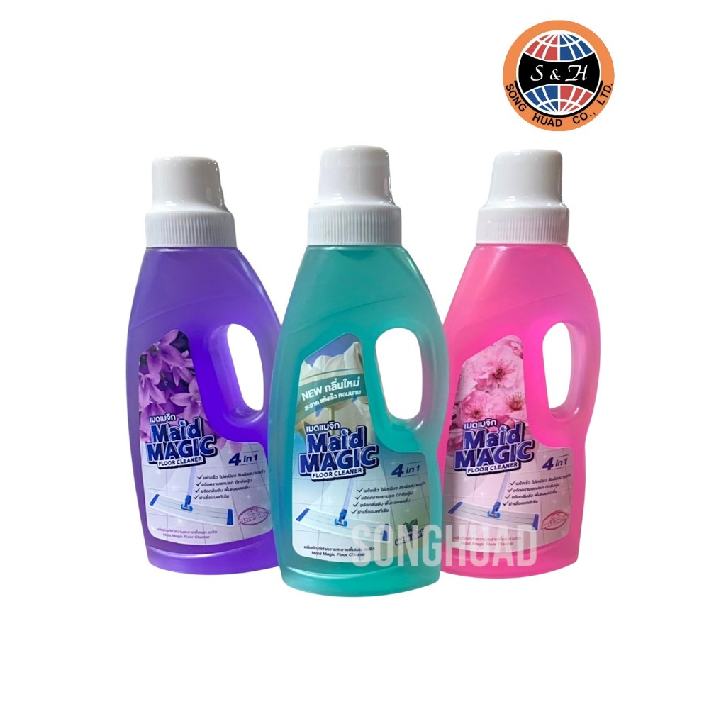 น้ำยาถูพื้น กลิ่นหอม 450ml. เมดเมจิก น้ำยาล้างพื้น ทำความสะอาด พื้น ห้องน้ำ แบบขวด Maid Magic