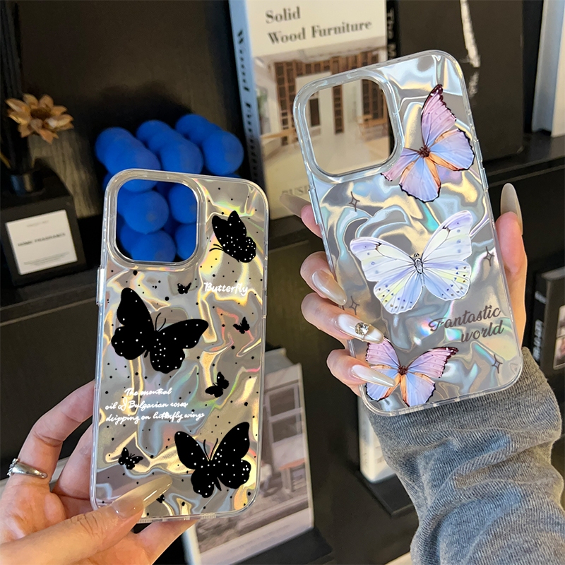 IPhone 12 13 15 16 11 14 Pro Max XR X 7 14 8 Plus XS Max 16 16PRO MAX โรแมนติก ผีเสื้อ ง่าย ๆ ตลกดีนะ คู่ น่ารักจัง เคส - รูปที่ 5