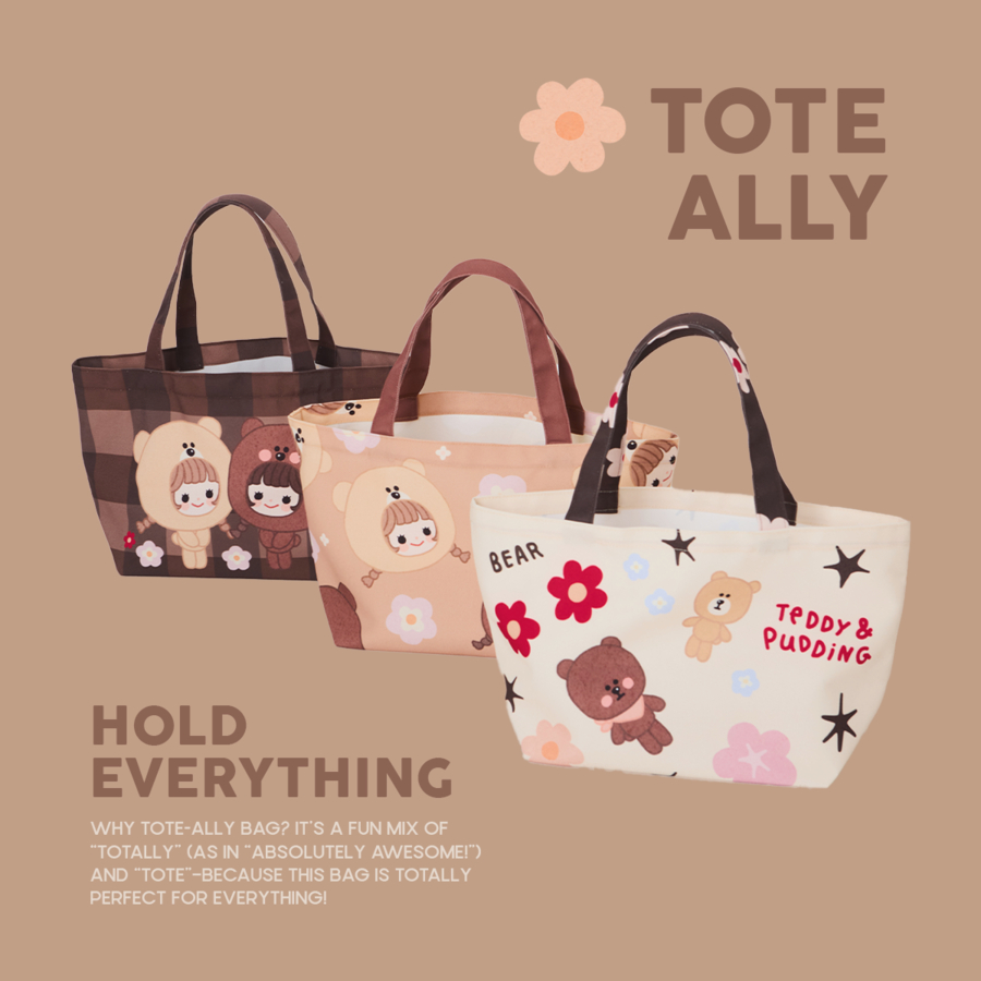 FAHFAHS  TOTE-ALLY BAG กระเป๋าผ้าพิมพ์ลาย (พร้อมส่ง)