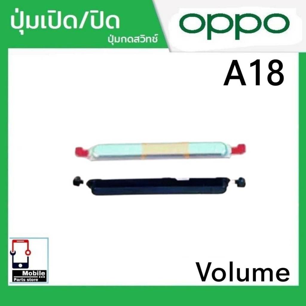 ปุ่มกดสวิทช์ด้านนอก OPPO A18 ปุ่มเปิด/ปิด ปรับระดับเสียงขึ้นลง ปุ่มเพิ่มเสียง/ลดเสียง