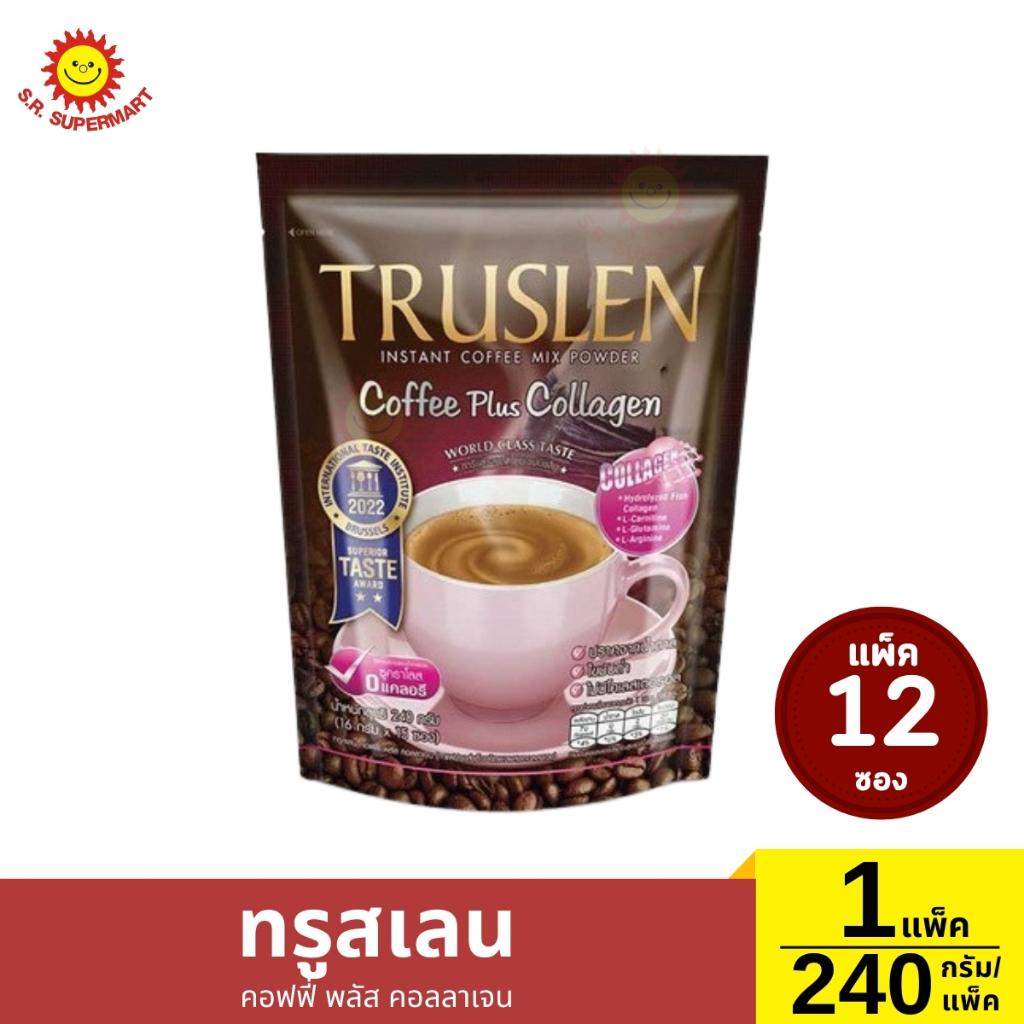 ทรูสเลน คอฟฟี่ พลัส คอลลาเจน 15 ซอง 240 กรัม  (Truslen Coffee Plus Collagen)