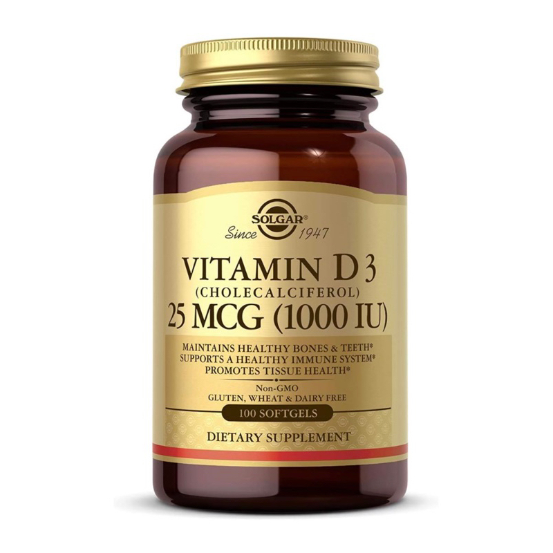 exp 2028 Solgar Vitamin D3 (Cholecalciferol) 25 mcg (1000 IU)