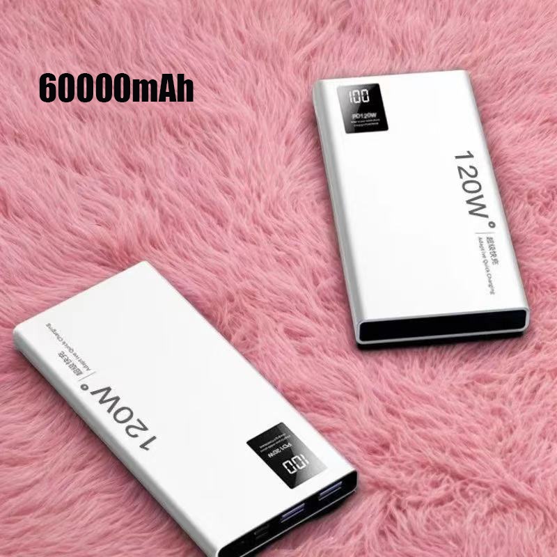 【รุ่นระเบิด 90000mAh】พาวเวอร์แบงค์ความจุสูง 60000mAh  90000mAh Super Fast Charging 120W สำหรับ Apple