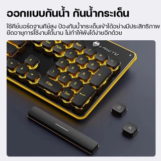 LANGTU L1 คีย์บอร์ดไร้สาย 2.4G ภาษาไทย 104 ปุ่ม คีย์แคปไทย คีย์บอร์ดเงียบ กันน้ำ รองรับ Mac/Windows คีย์บอร์ดออฟฟิศ
