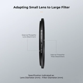 K&F แหวนแปลงหน้าเลนส์เพื่อใส่ฟิลเตอร์ขนาดใหญ่ขึ้น 11in1 Step-up ring set filter สำหรับเลนส์ DSLR (SKU0800)