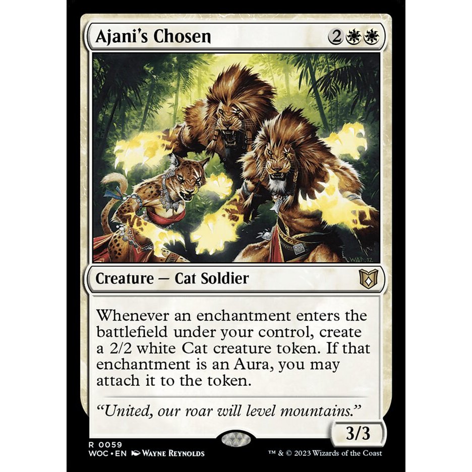 Ajani's Chosen JMP, WOC การ์ด Magic the Gathering [MTG] ของแท้