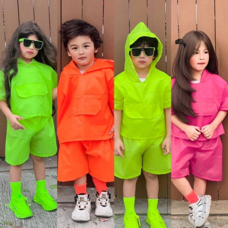 ชุดเด็กสีนีออน ชุดฮู้ดสงกรานต์ ชุดเด็กสุดจี๊ดต้อนรับซัมเมอร์