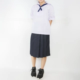 เสื้อนักเรียนหญิงคอทหารเรือ ตราชัยยะ งานไทยบุรีรัมย์ ผ้าค็อตตอนนุ่ม คุณภาพดี [ไซส์เล็กกว่าสมอน่ะ]