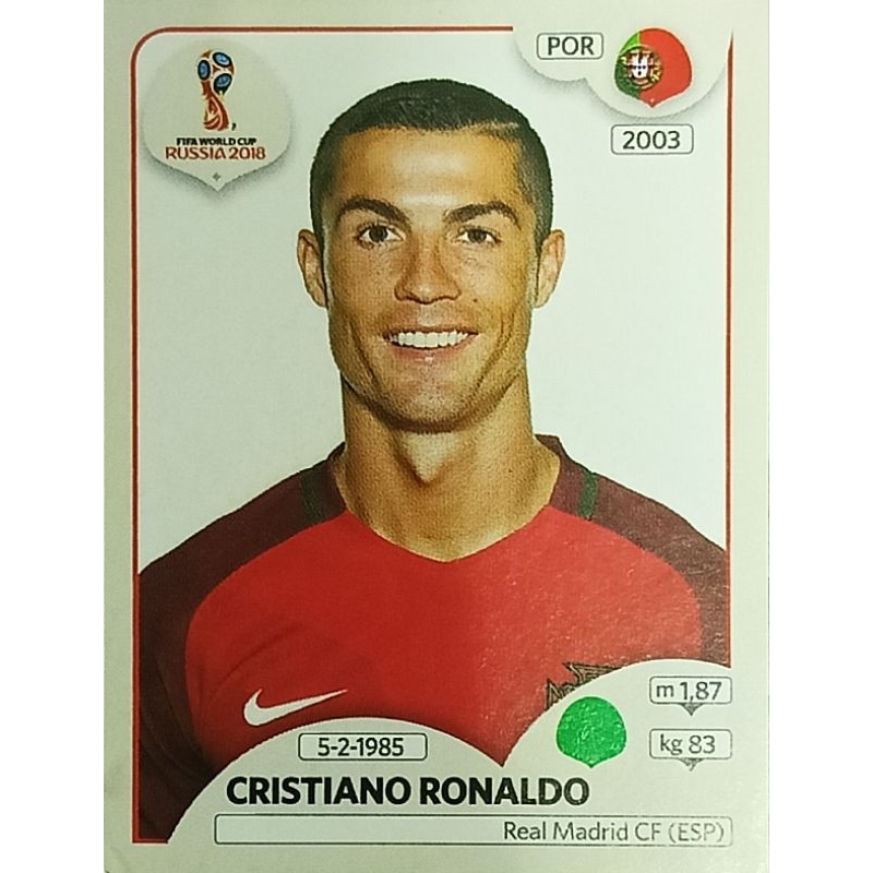 2018 Panini World Cup Stickers Russia #130 Cristiano Ronaldo Portugal Soccer Sticker
