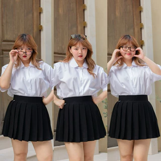 💜ไซส์ใหญ่💜กระโปรงพลีทมีขอบ พลีทขอบสาวอวบ เอว30-40 จีบใหญ่ มียาว18-20