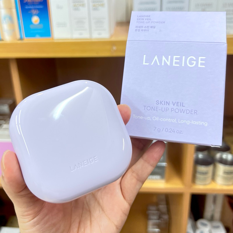 (💜 NEW ‼️ แป้งฝุ่น TONE UP ผิว หน้าใสสว่างมากกก) LANEIGE SKIN VEIL TONE UP POWDER