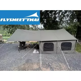 ฟลายชีท TARP 4x6 ผืนผ้า วัสดุ TN ผ้าระบายอากาศได้ กันน้ำ100% ผ้าคลุมเต็นท์ ฟลายชีทไทย Flyaheetthai