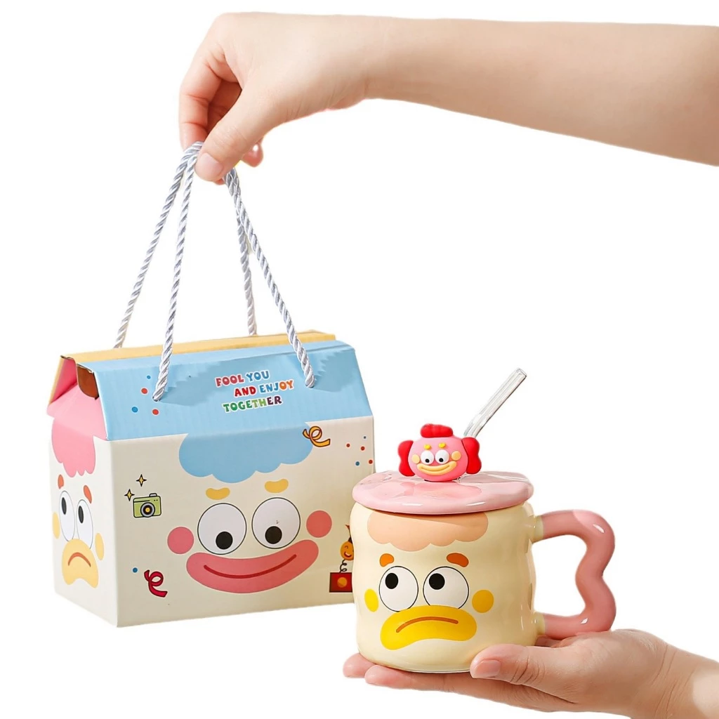 แก้วกาแฟ พร้อมกล่องของขวัญ ลายตัวตลกสวย น่ารัก ราคาดี ชาวออฟฟิศนักเรียนนักศึกษา เหมาะมาก thumbnail 9