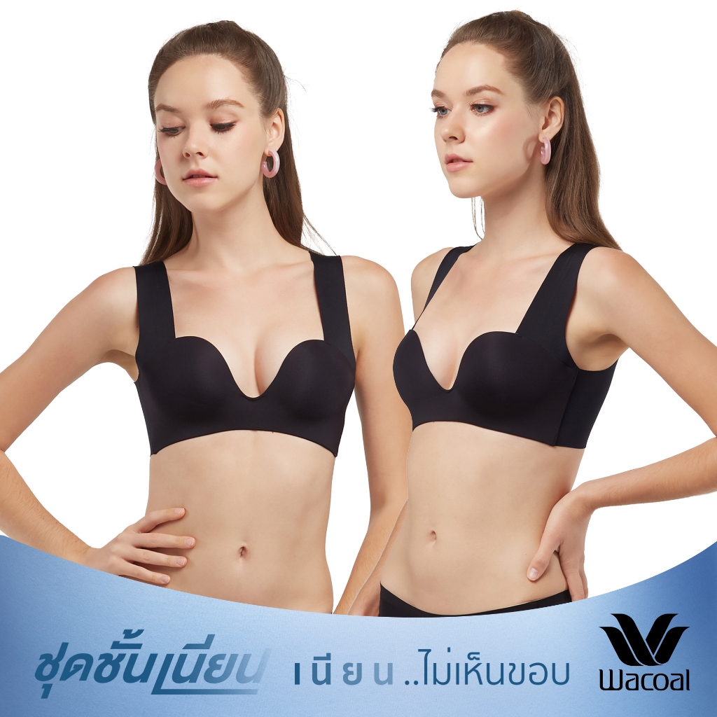 Wacoal Smart Size Go Girls วาโก้ S M L Bra set 2 ชิ้น รุ่น WB3Y27 สีดำ (BL)