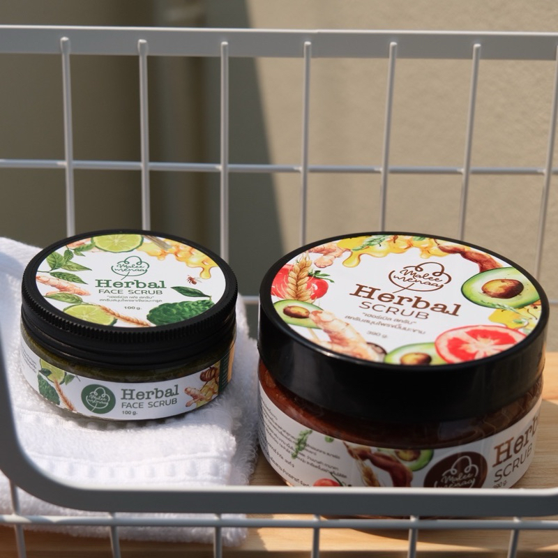SET SCRUB เฮอร์เบิล+เฮอร์เบิลเฟซ สครับ (2ชิ้น ผิวกาย390g.+ผิวหน้า100g.)