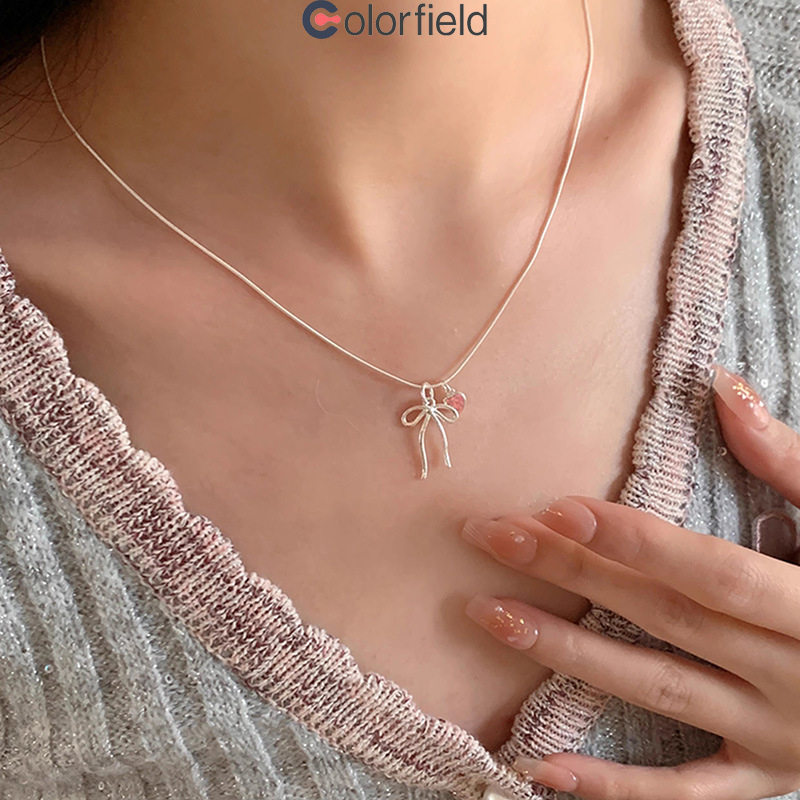 Colorfield  สร้อยคอหัวใจกุทัณฑ์โลหะผสม พลอยเทียม เกาหลี แฟชั่น ยอดนิยมสําหรับสุภาพสตรี เข้ากับทุกการแต่งกาย
