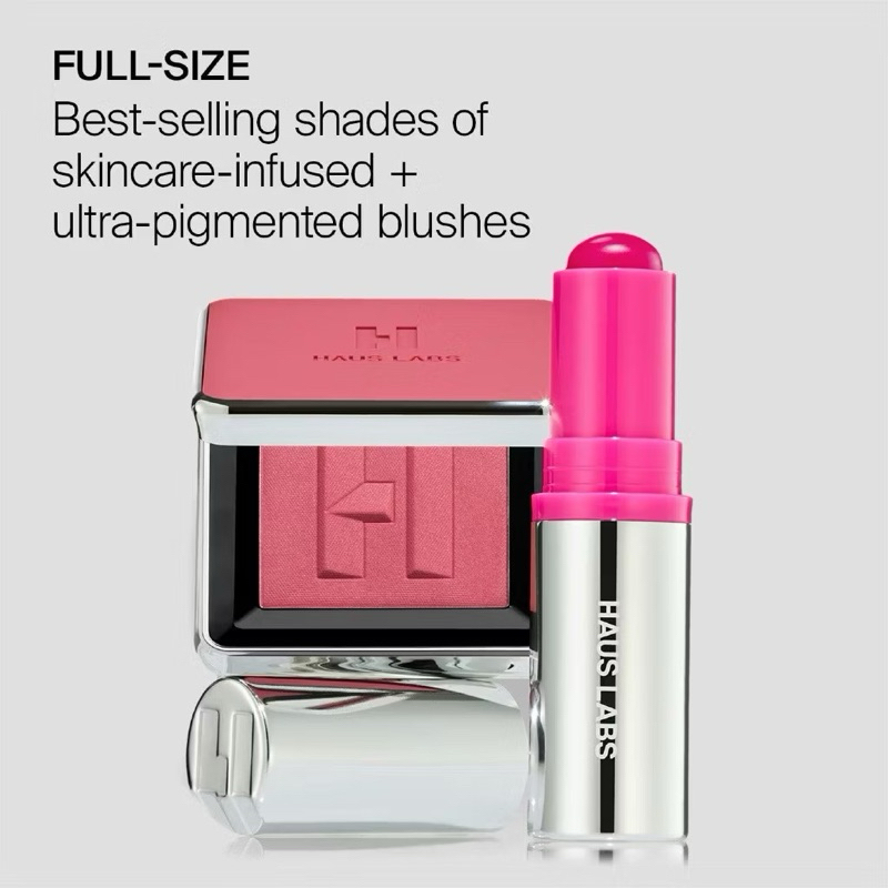 HAUS LABS - Color Fuse Glassy Blush Balm Stick + Powder Blush Set
