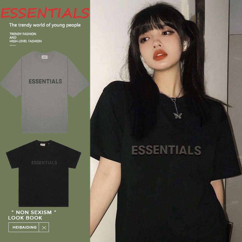 ESSENTIALS เสื้อยืดแขนสั้น Fear of God SS20 ผู้หญิง เสื้อยืด แต่งตัว แฟชั่น คอกลม essentials แขนสั้น