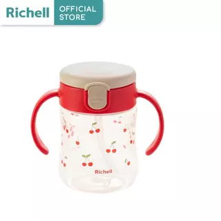 Richell(ริเชลล์) MUGOOD STRAW CUP Step 2 แก้วหัดดื่มกันสำลัก คว่ำไม่หก ตกไม่แตก ขนาด 200ml เหมาะสำหรับ 7เดือน+