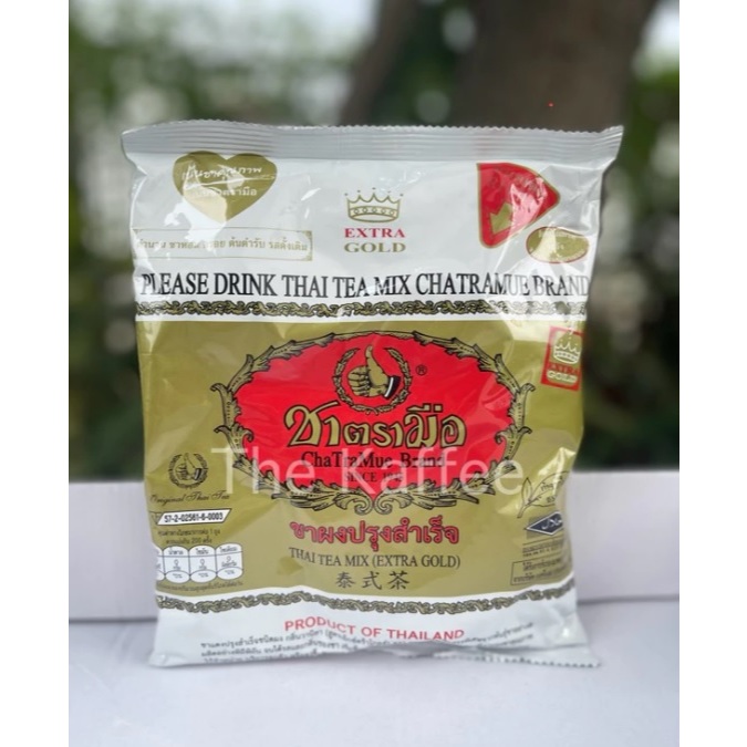 [ชาตรามือ] ชาผงปรุงสำเร็จ ฉลากทอง (extra gold) (ชาตรามือทอง) (ขนาด 400 กรัม ) ชาตรามือฉลากสีทอง ( Thai tea extra gold)