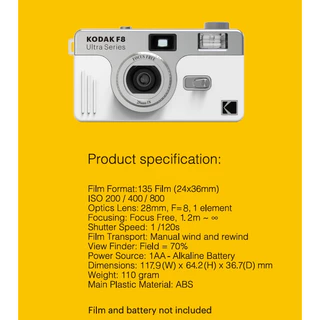 NEW !! กล้องฟิล์ม Kodak F8 35mm Film Camera กล้องเปลี่ยนฟิล์มได้