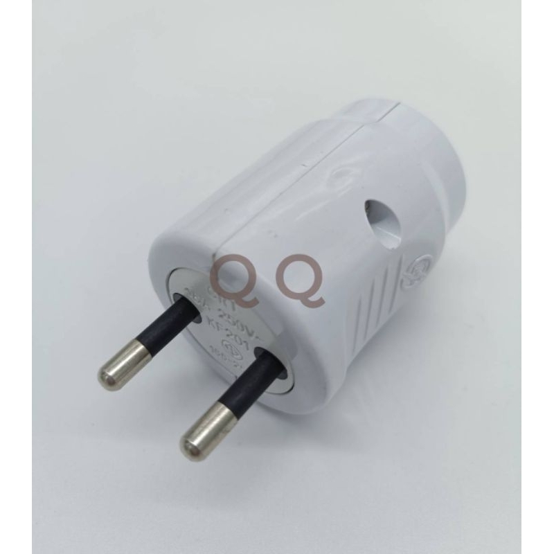 CRT ปลั๊ก​​ตัวผู้​ 2​ขา​ ​ขา​กลม​ ตัวกลม​ 16A​ 250v​ มี​ มอก.