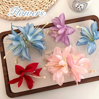 Cute 344 กิ๊บรวบผม กิ๊บหนีบผม งับผมดอกไม้ผ้า