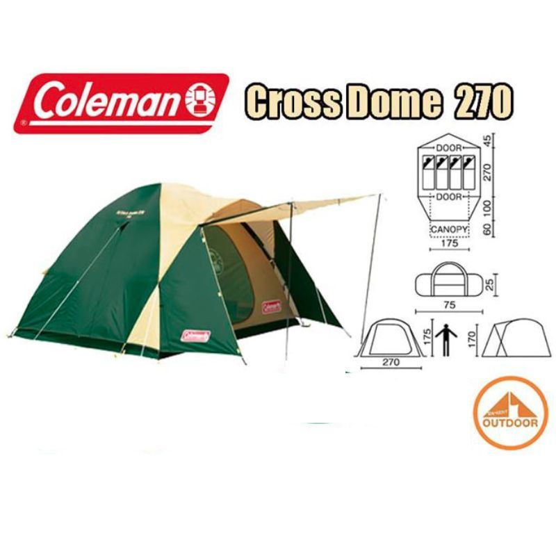 เต้นท์ Coleman Cross Dome 270 ล๊อตใหม่กัมพูชา ของแท้พร้อมรับประกันการผลิตศูนย์ไทย 1 ปี