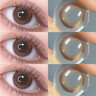 【-100°-800°】[ซื้อครบ฿75แถม ลิปสติก] Midroo เลนส์แฟชั่น คอนแทคเลนส์สี Nano Brown ค่าสายตาสั้น Contact Lens 14.0mm