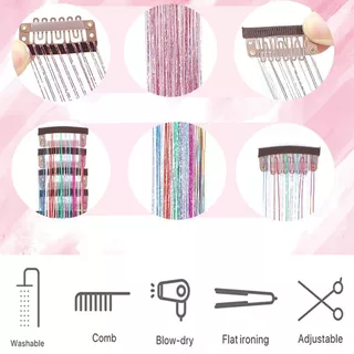 In Beauty hairpiece ผมปลอม แฮร์พีช ช่อไฮไลท์ กริตเตอร์ โฮโลแกรม DIY ผม(ความยาว 50 ซม)
