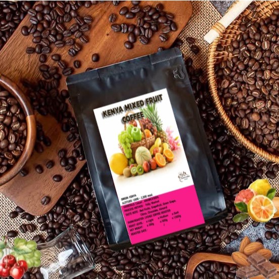 8 เมล็ดกาแฟคั่ว KENYA  MIXED  FRUIT  COFFEE,FARM/ROASTER: LYCHEE COFFEE ROASTER ARABICA100%