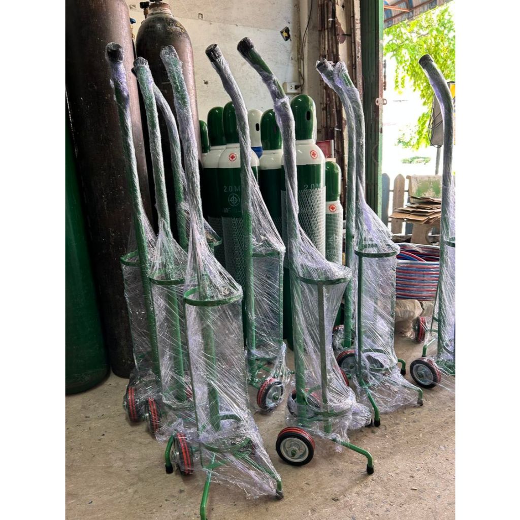 รถเข็นถังอ๊อกซิเจน อาร์กอน ไนโตรเจน ขนาด 1.5 คิว