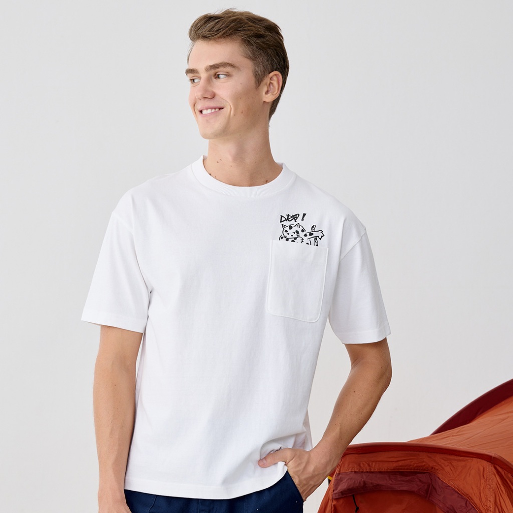 Khaki Bros. - คาคิบรอส - Round neck T-shirt Loose Fit - เสื้อยืดคอกลม - KM25K017