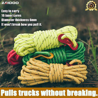 สั่งผ้าใบกันน้ำใดๆแถม ARIDOO เชือกกันลมยาว สีสุ่ม safety rope 10 เมตรโพรพิลีนไฟเบอร์ถักกลางแจ้งอยู่รอด