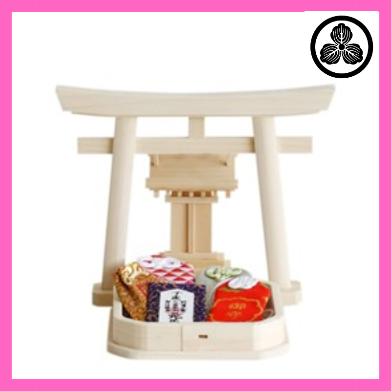 Yamakou Smallest Shrine with Torii Gate, Made in Japan, All Hinoki Wood Amulet for Dedicated Storage