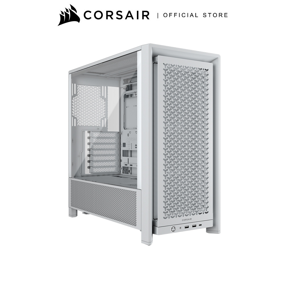 CORSAIR 4000D AIRFLOW Mid-Tower (White) - เคสคอมพิวเตอร์ สีขาว พร้อมพัดลม 3 ตัว