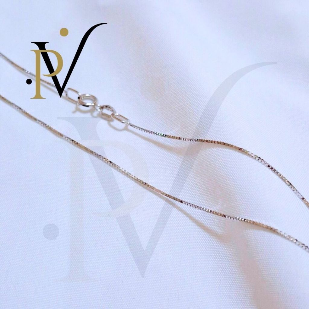 สร้อยคอทองแท้ PV ทองขาวแท้ 14k Italy (583) ลายBox มีใบรับประกันจากทางร้าน