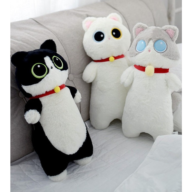 🔥พร้อมส่ง🔥ตุ๊กตาแมวหมอนข้างปลอกคอแดง ขนาด65cm.🐈